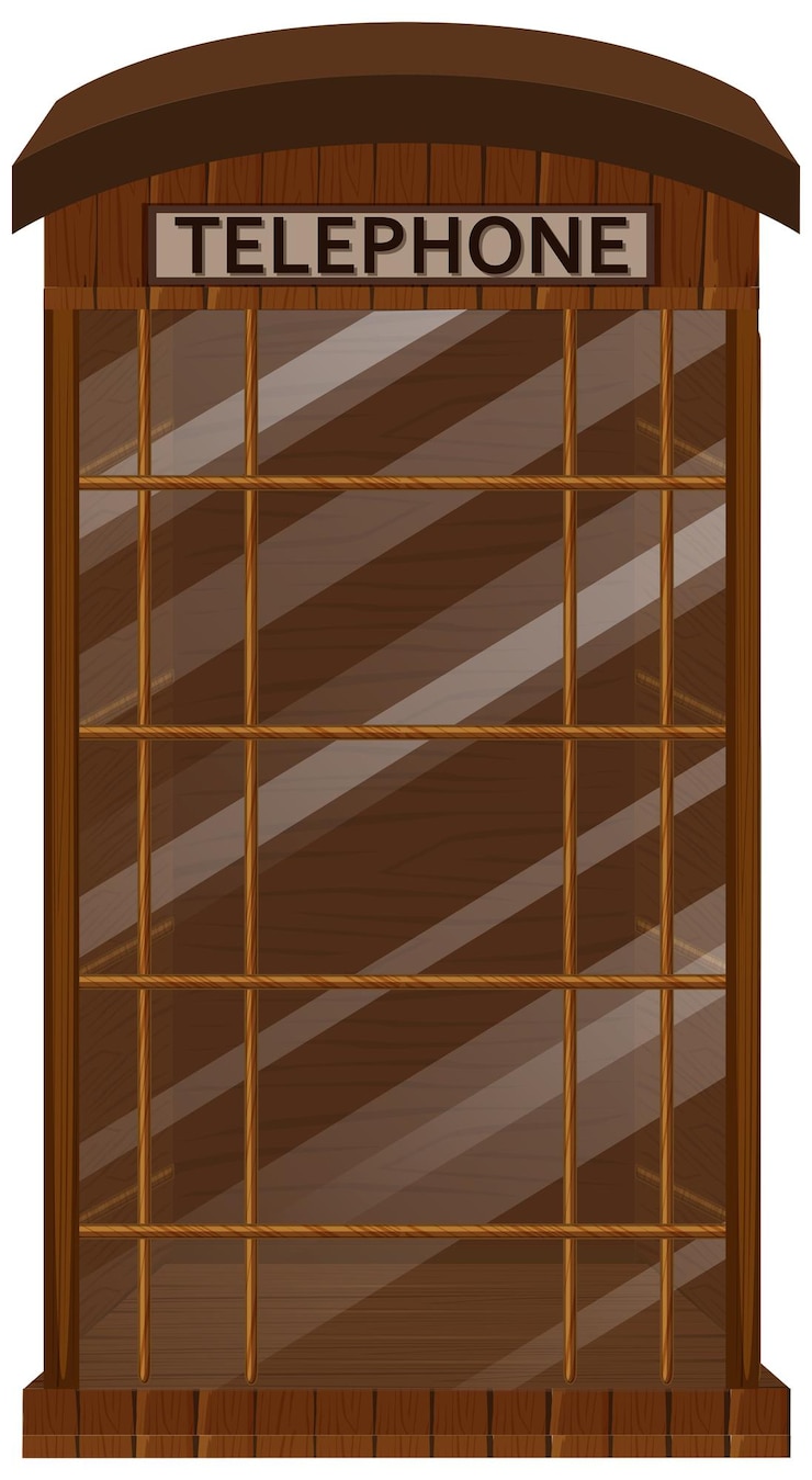Vector Gratis telephone booth with glass door
