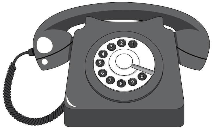 Vector Gratis telepon rumah atau telepon retro terisolasi
