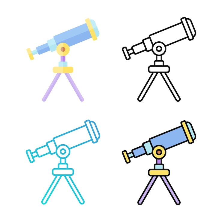 Vector Gratis telescope flat icon