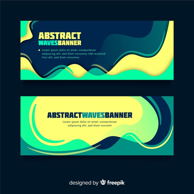 Vector Gratis templat banner bentuk bergelombang