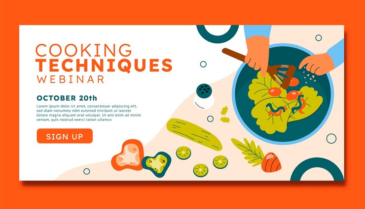 Vector Gratis templat banner horizontal hari koki internasional datar