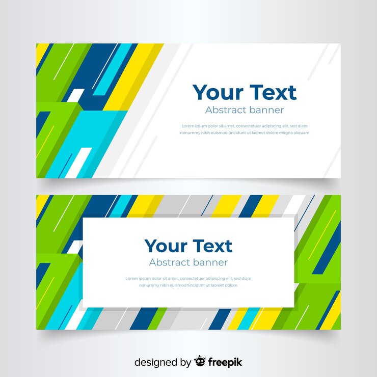 Vector Gratis templat banner penuh warna geometris abstrak