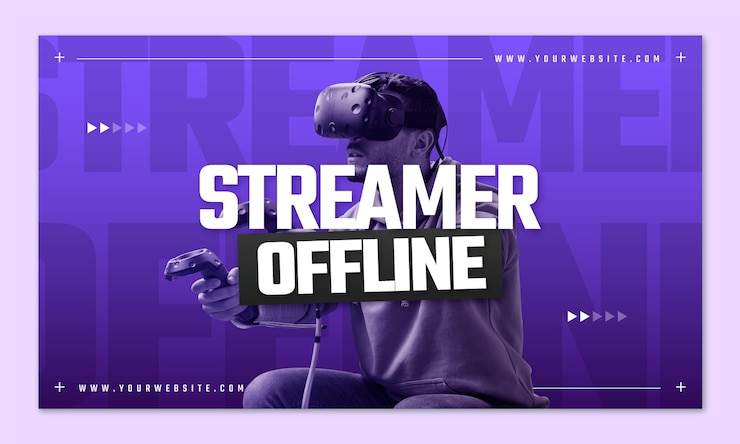 Vector Gratis templat banner twitch malam game
