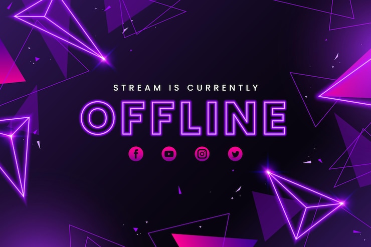 Vector Gratis templat banner twitch offline abstrak