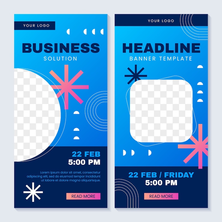 Vector Gratis templat banner vertikal gradien