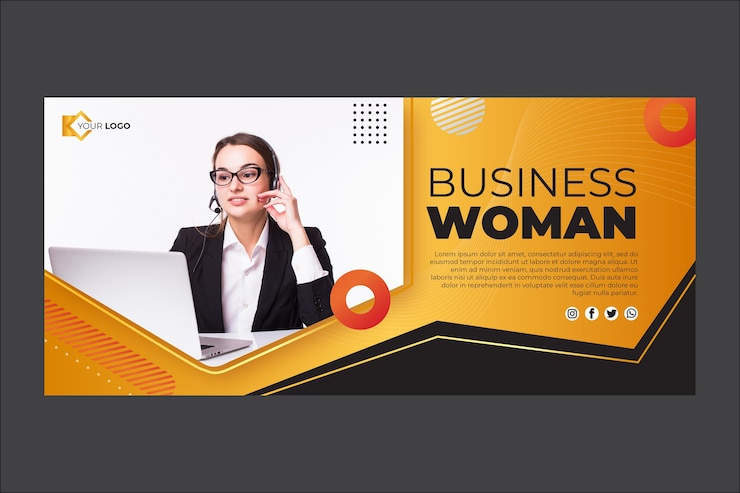 Vector Gratis templat banner wanita pebisnis