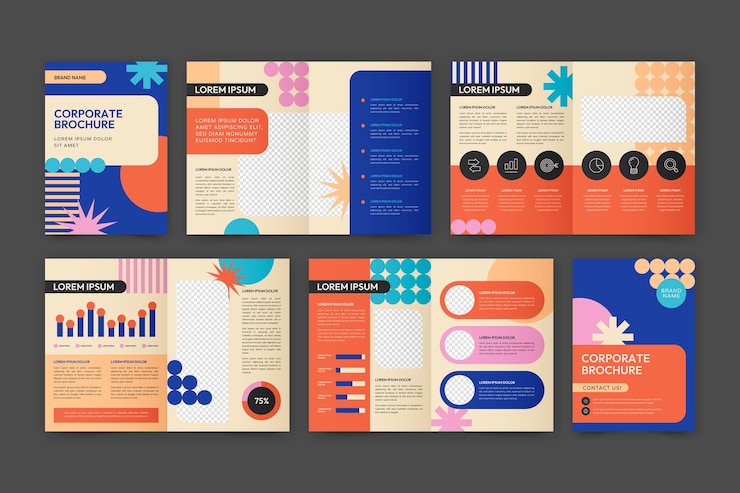 Vector Gratis templat brosur perusahaan gradien