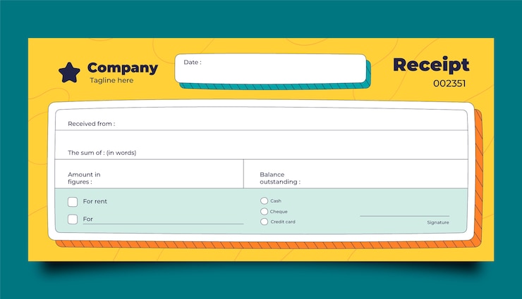 Vector Gratis templat buku tanda terima desain datar