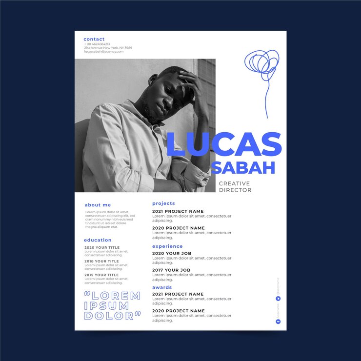 Vector Gratis templat cv minimalis