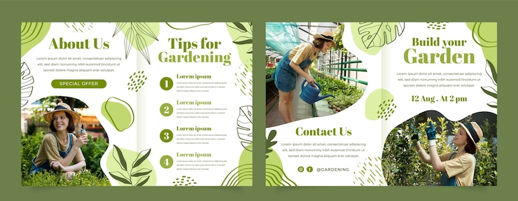 Vector Gratis templat desain berkebun digambar tangan
