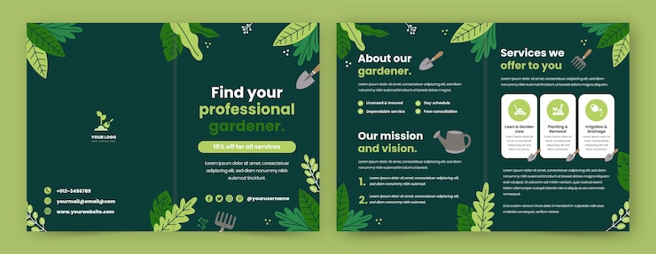 Vector Gratis templat desain berkebun digambar tangan