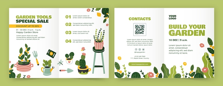 Vector Gratis templat desain berkebun digambar tangan