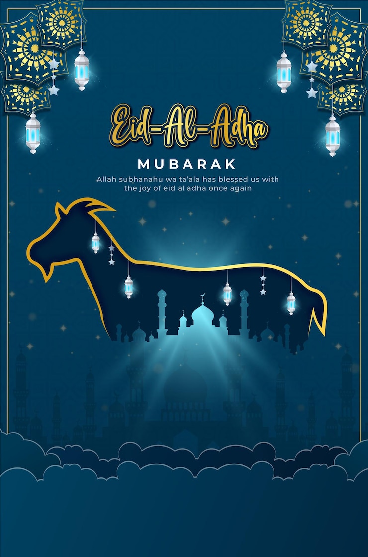 Vector Gratis templat desain ilustrasi idul adha mubarak