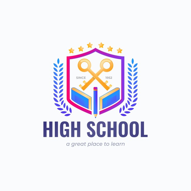 Vector Gratis templat desain logo sekolah gradien