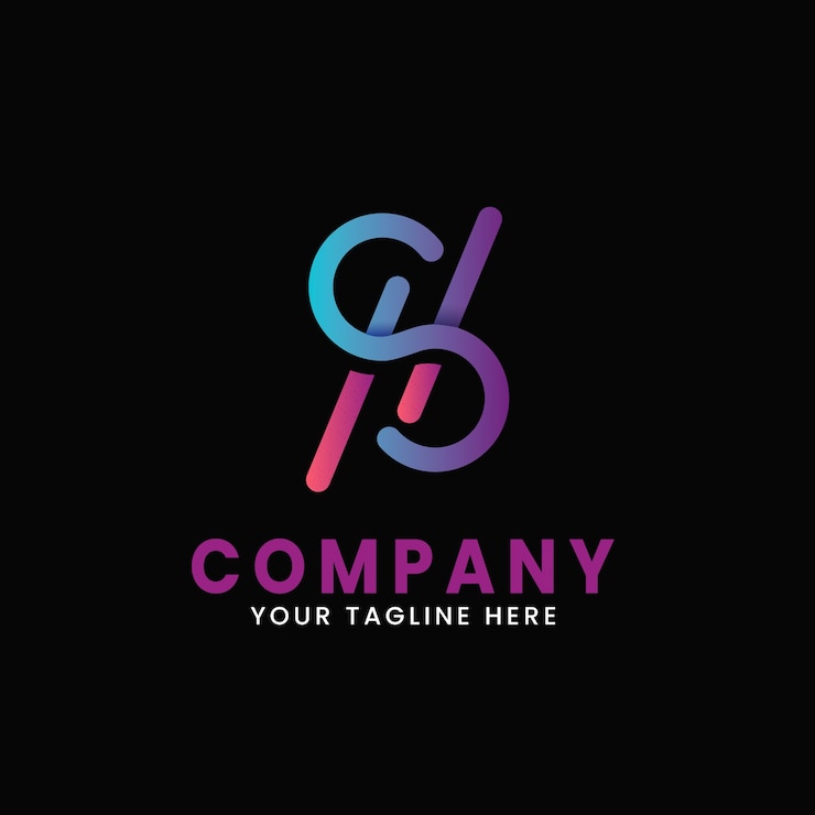 Vector Gratis templat desain logo sh gradien