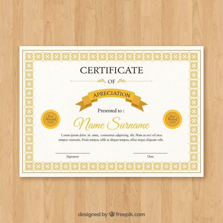 Vector Gratis templat diploma elegan
