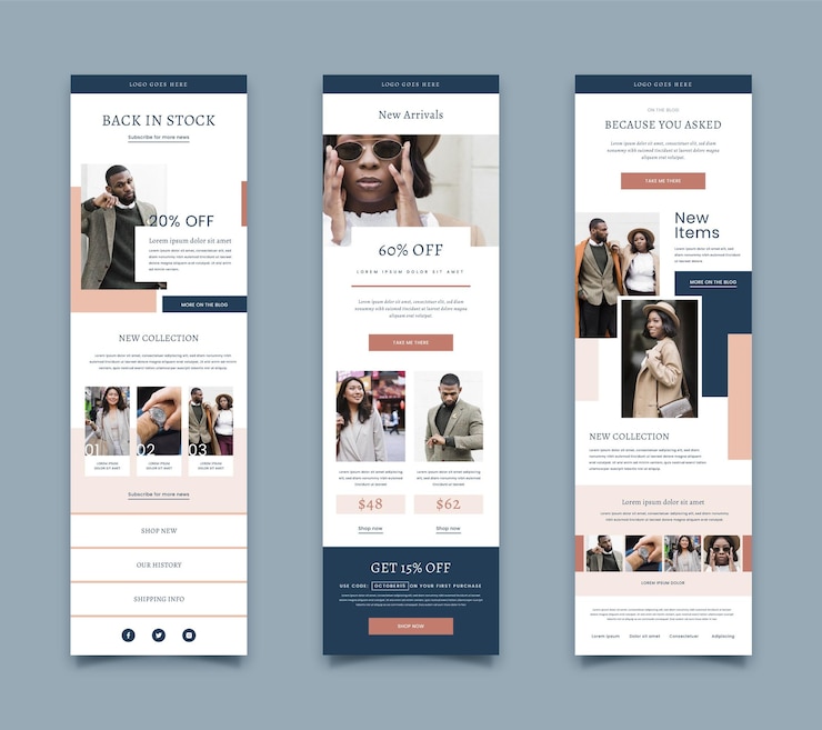 Vector Gratis templat email e-commerce