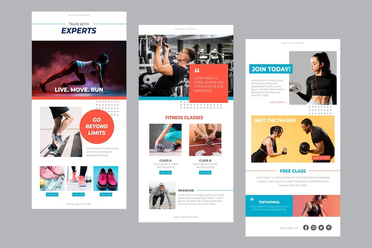 Vector Gratis templat email kebugaran