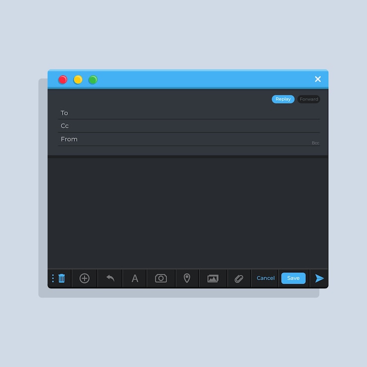 Vector Gratis templat email kosong desain datar