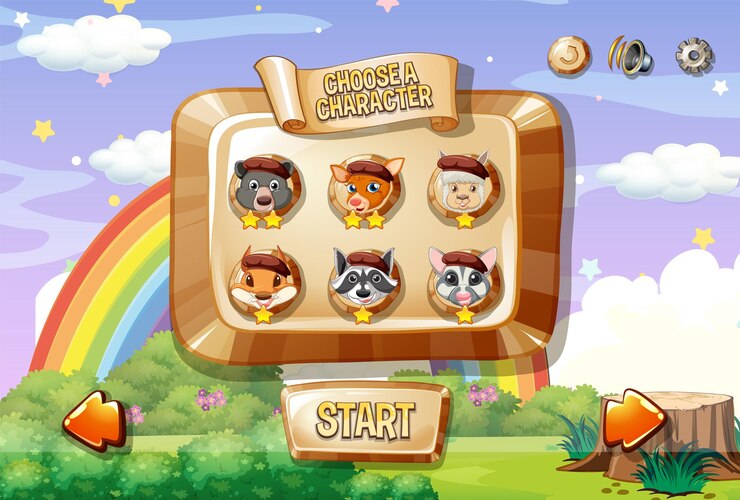 Vector Gratis templat game mengoleksi hewan