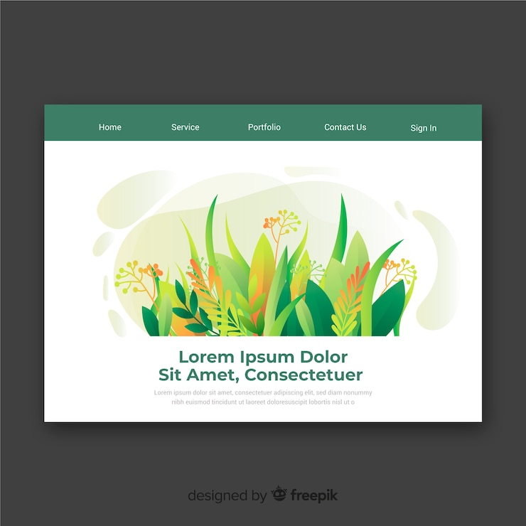 Vector Gratis templat halaman arahan alam