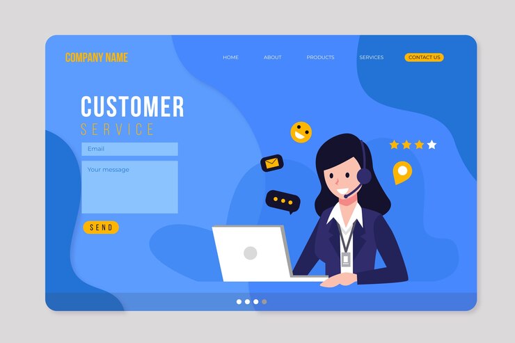 Vector Gratis templat halaman arahan dengan laptop