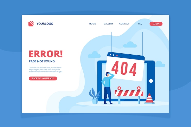 Vector Gratis templat halaman arahan error 404