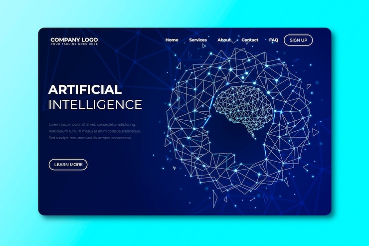 Vector Gratis templat halaman arahan kecerdasan buatan