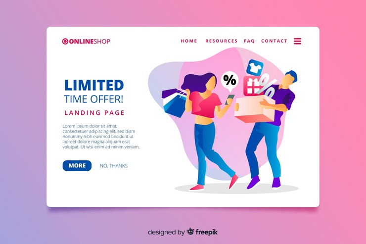 Vector Gratis templat halaman arahan penjualan datar
