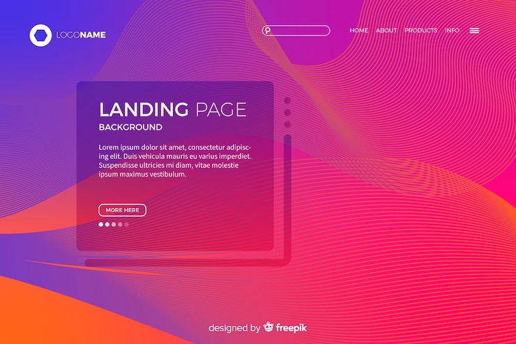 Vector Gratis templat halaman landas abstrak