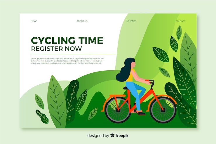 Vector Gratis templat halaman landas aktivitas luar ruangan