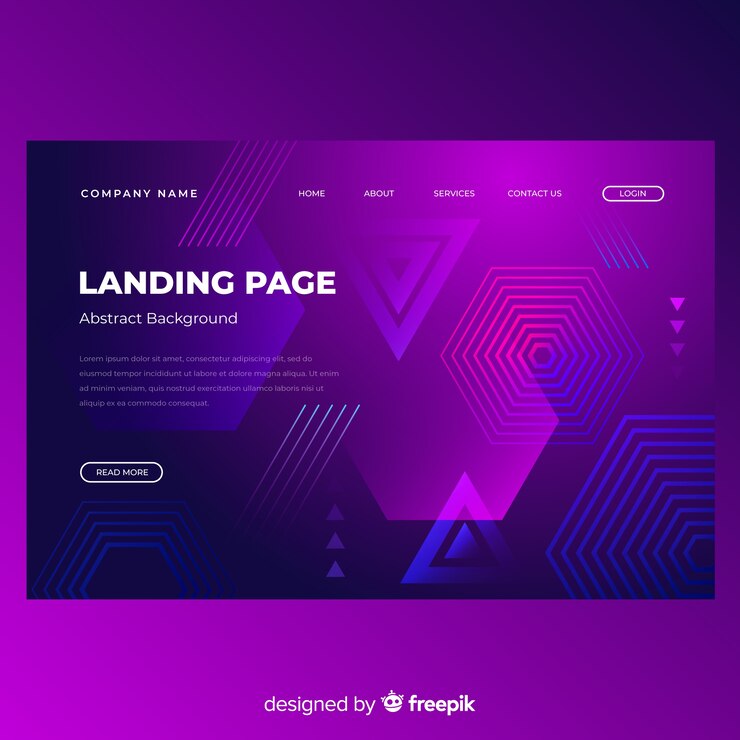 Vector Gratis templat halaman landas bentuk geometris
