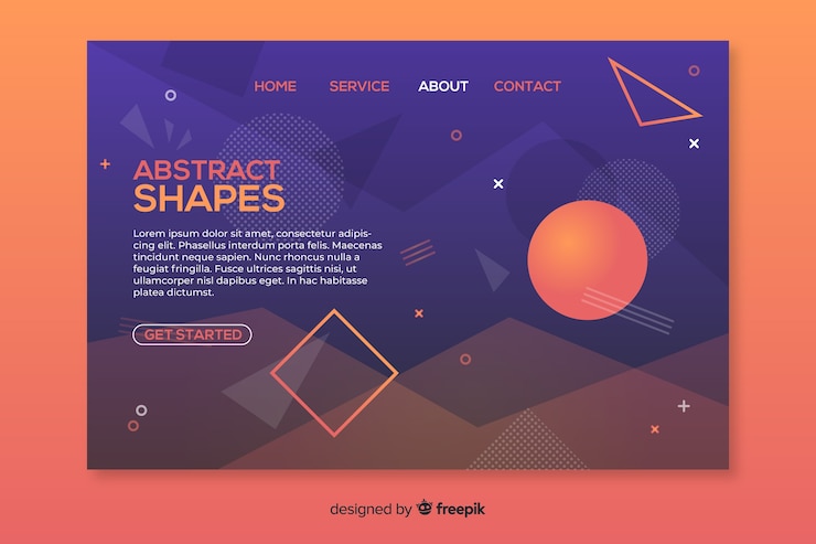 Vector Gratis templat halaman landas bentuk geometris