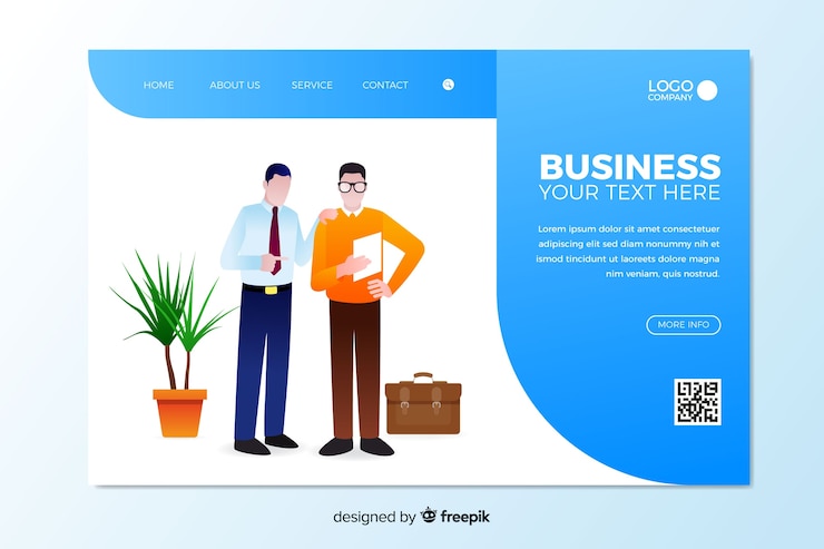 Vector Gratis templat halaman landas bisnis datar