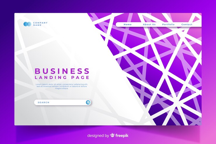 Vector Gratis templat halaman landas bisnis datar