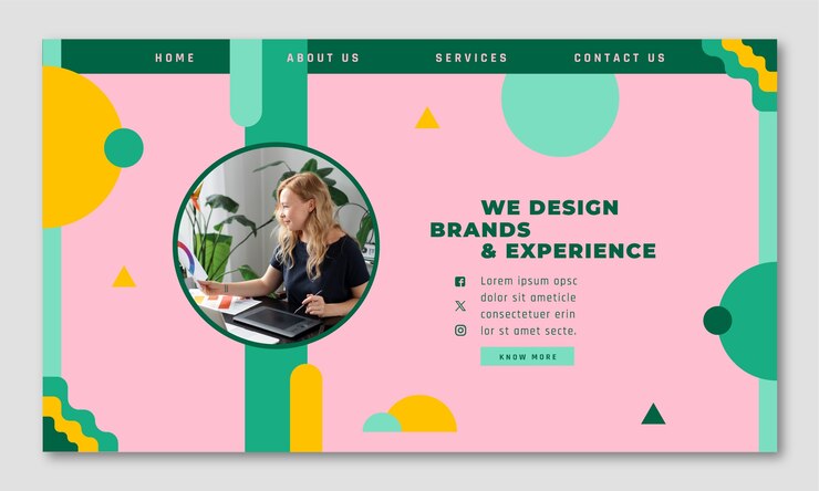 Vector Gratis templat halaman landas desain web