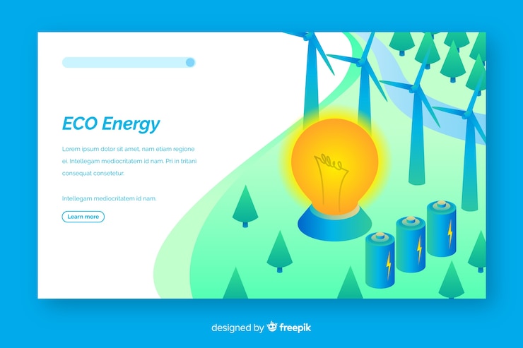 Vector Gratis templat halaman landas ekologi isometrik