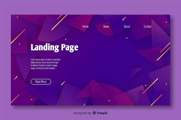 Vector Gratis templat halaman landas geometris abstrak