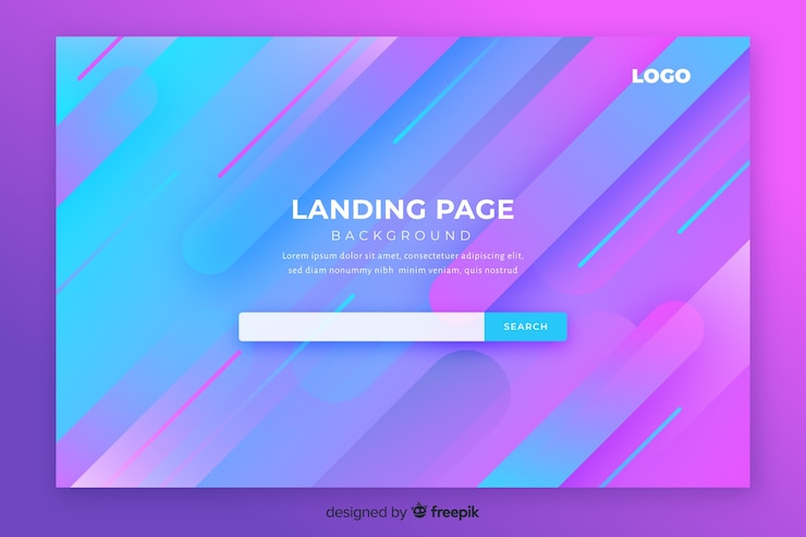 Vector Gratis templat halaman landas gradien abstrak