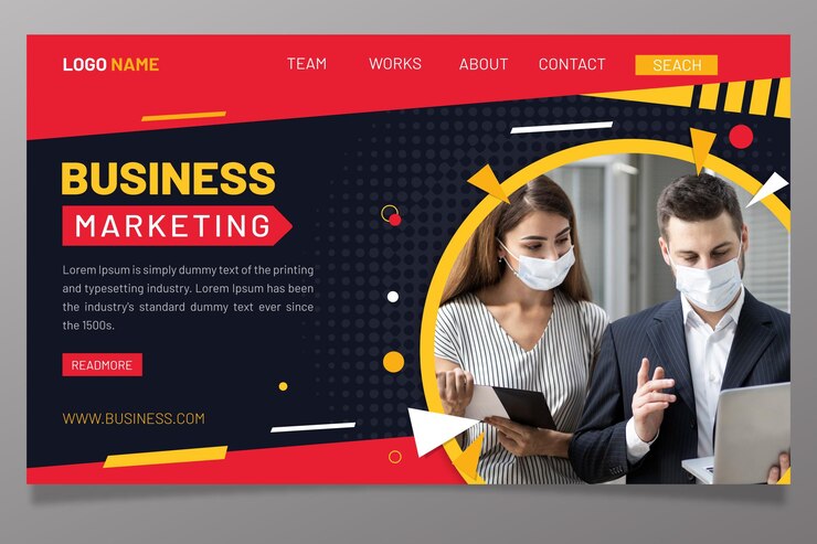 Vector Gratis templat halaman landas pemasaran