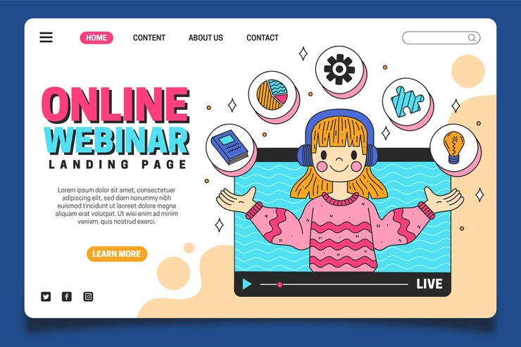 Vector Gratis templat halaman landas webinar