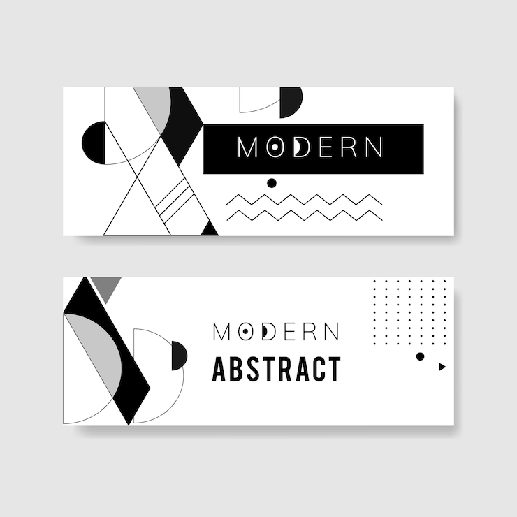Vector Gratis templat hitam putih modern abstrak