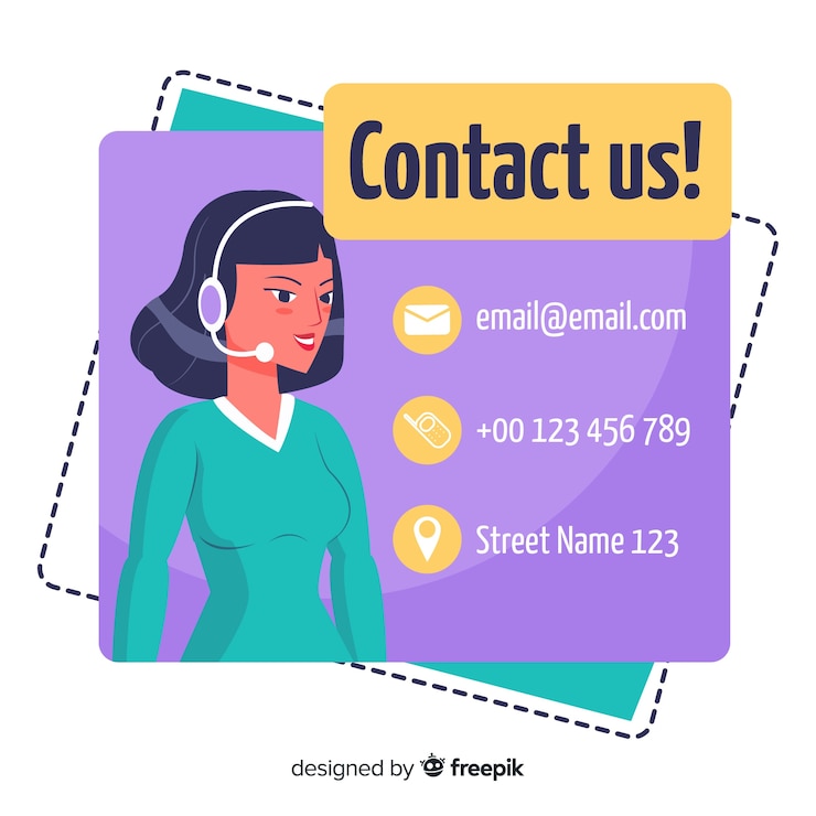 Vector Gratis templat hubungi kami desain datar