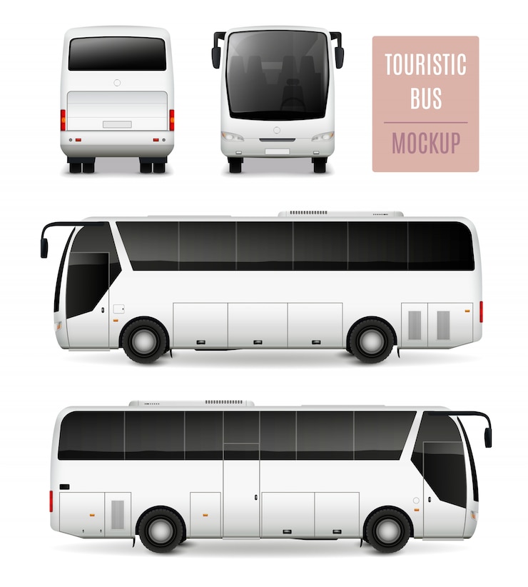 Vector Gratis templat iklan realistis bus wisata