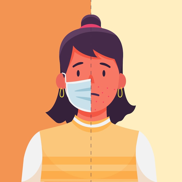 Vector Gratis templat ilustrasi masker wajah