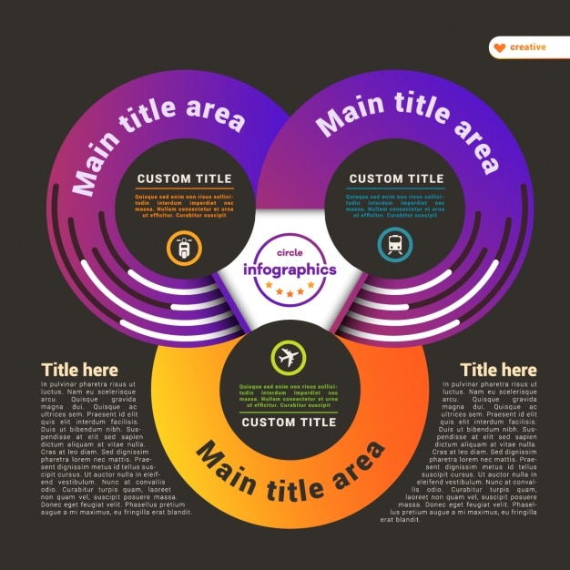 Vector Gratis templat infografis berwarna
