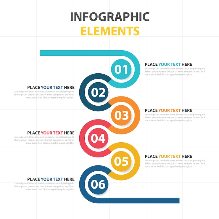 Vector Gratis templat infografis bisnis dengan elemen melingkar
