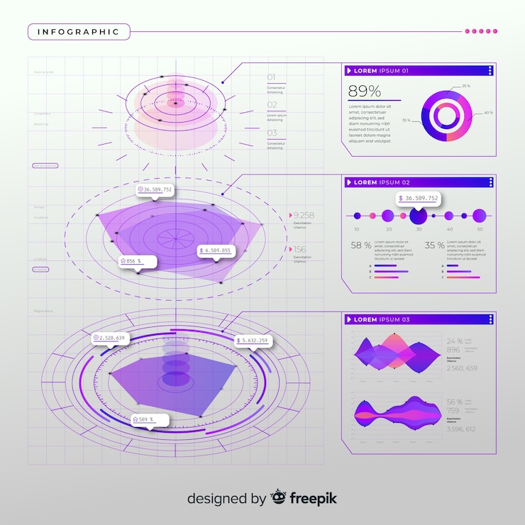 Vector Gratis templat infografis gradien datar