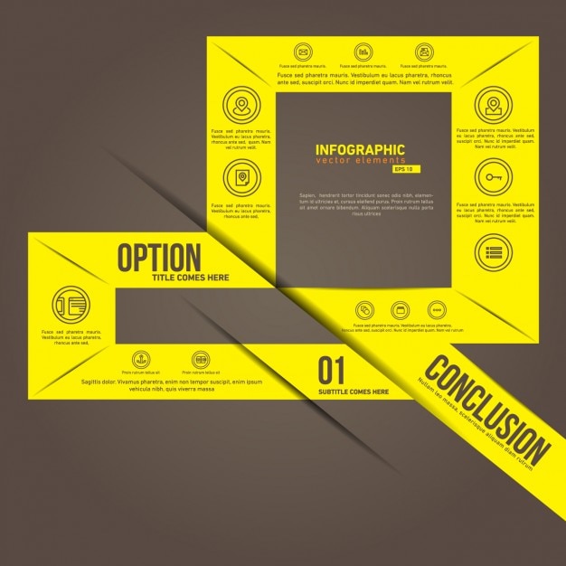 Vector Gratis templat infografis kuning