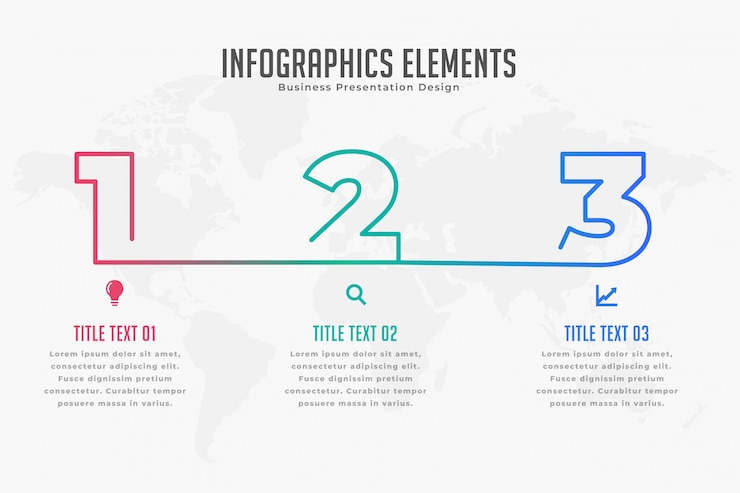 Vector Gratis templat infografis linimasa tiga langkah